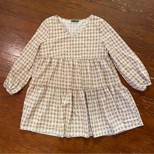 Checkered Smock Dress